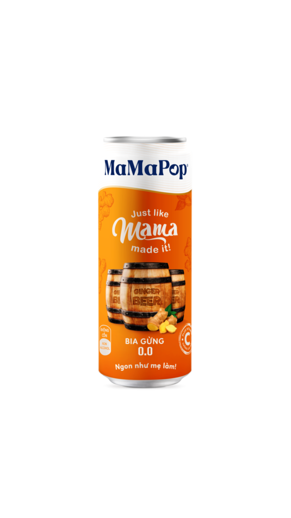 Combo 2 lốc nước ngọt trái cây Mamapop vị Bia Gừng (330ml/lon)