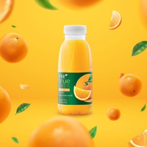 Combo 6 chai nước ngọt trái cây TH True Juice vị Cam (350ml/chai) - Hình ảnh 4