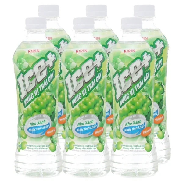 1 lốc 6 chai nước trái cây Ice+ vị nho xanh x(490ml/chai) - Hình ảnh 3
