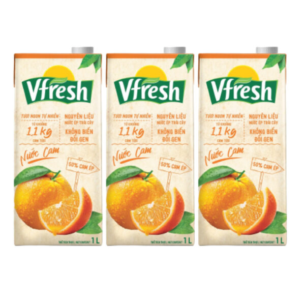 1 hộp Nước trái cây Vfresh vị camx(1L/hộp) - Hình ảnh 3